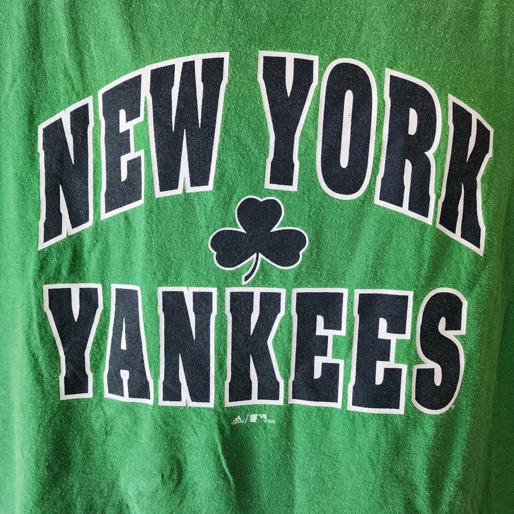 Adidas New York Yankees T-Shirt Men's Large Green 2006 MLB Shamrock Baseball